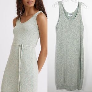 Matthew Bruch Sleeveless Woven Knit Midi Tank Dress Size Large NWT Blue Multi